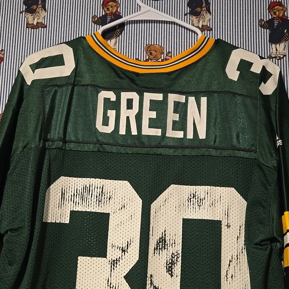Vintage Green Bay Packers Ahman Green #30 NFL Adidas Football Jersey Medium
